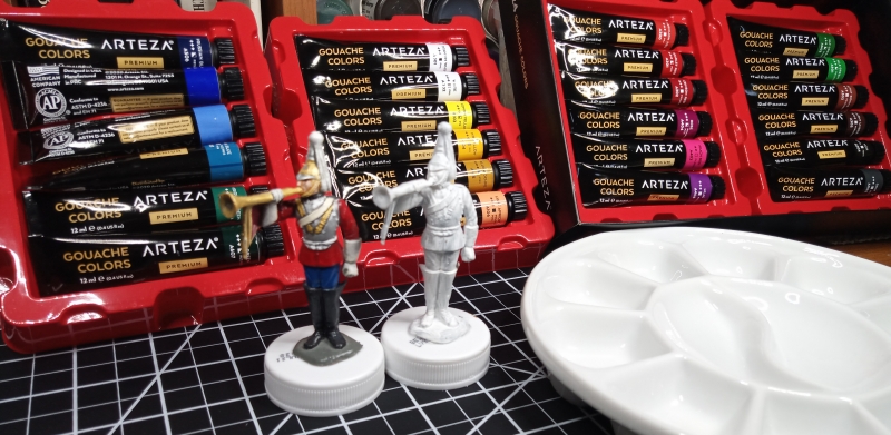 Royal Guard subject and guache paints (unkown manufacturer, 54mm)